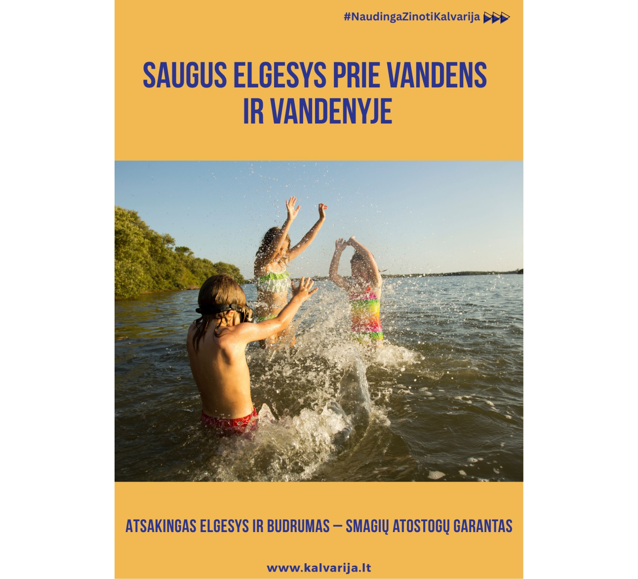 Dėl saugaus elgesio prie vandens telkinių ir vandenyje
