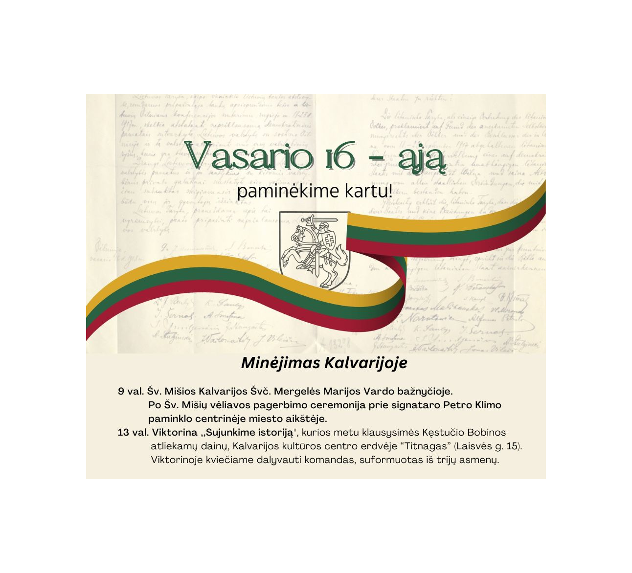 Vasario 16-oji Kalvarijoje