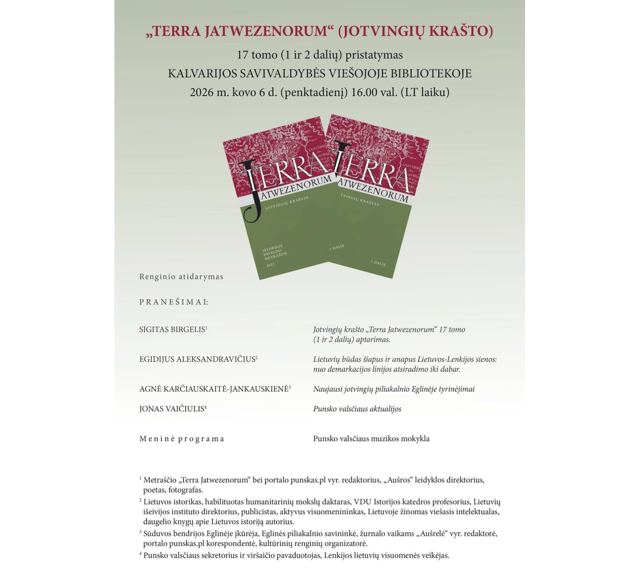 Terra Jatwezenorum (Jotvingių krašto) knygų pristatymas