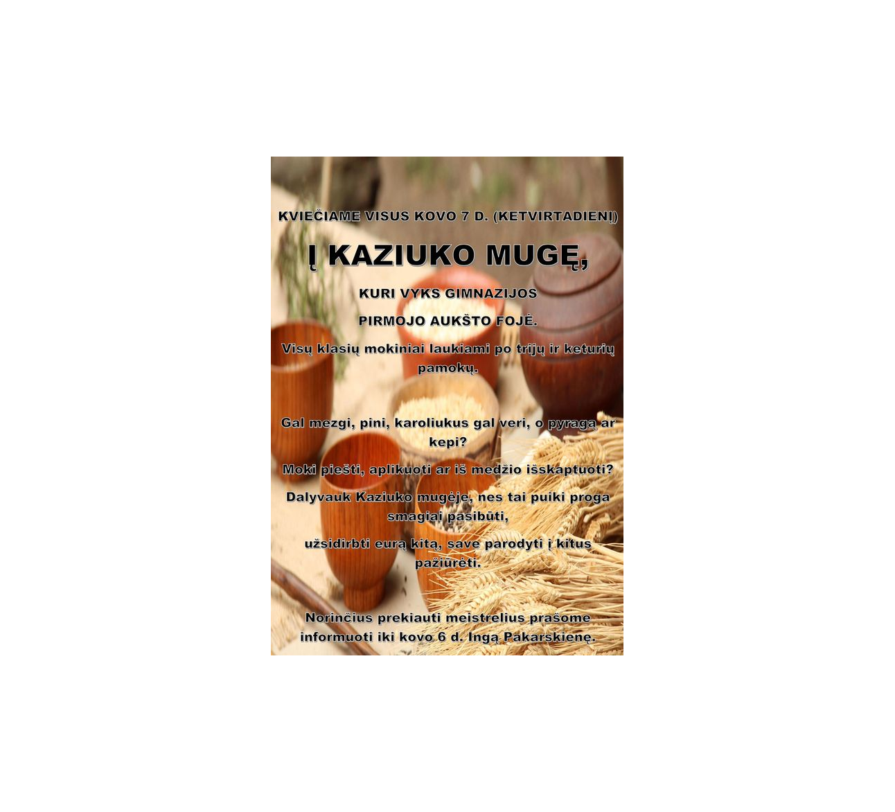 Kaziuko mugė Kalvarijos gimnazijoje