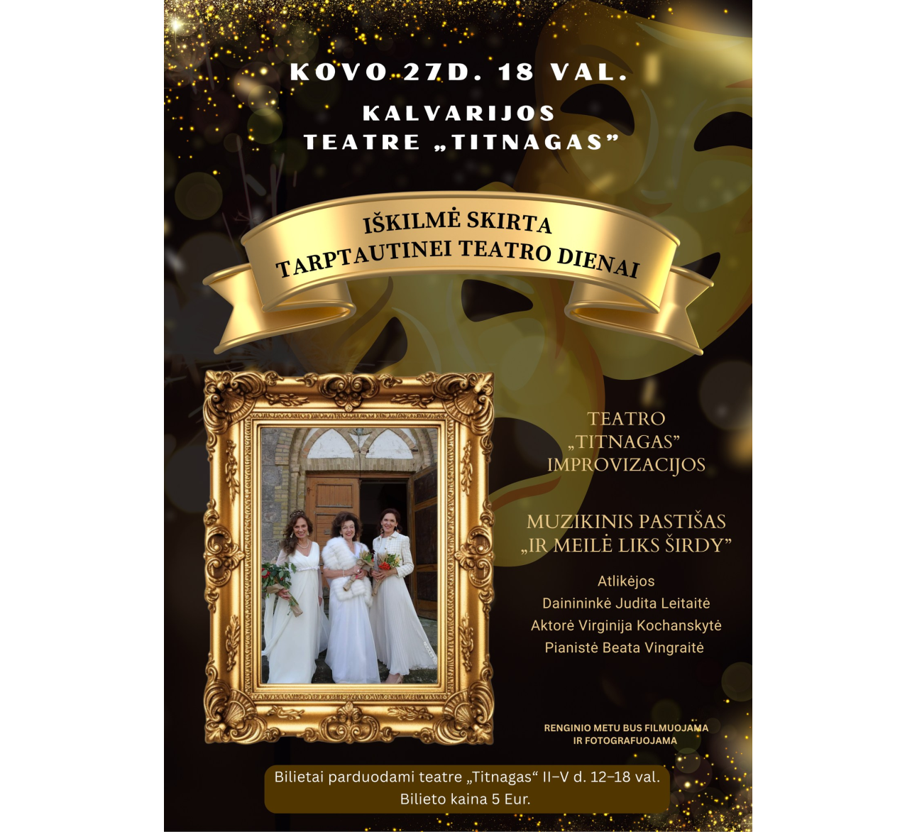 Iškilmė skirta Tarptautinei teatro dienai