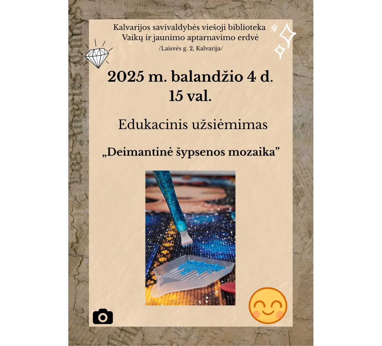 Edukacinis užsiėmimas „Deimanintė šypsenos mozaika“