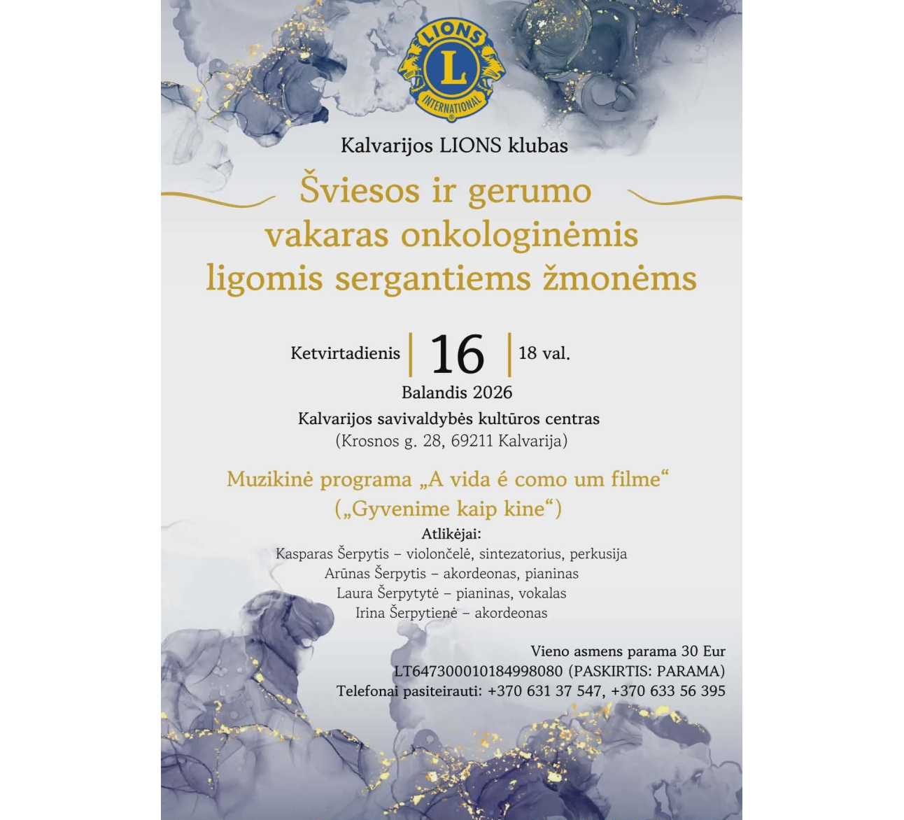 Šviesos ir gerumo vakaras onkologinėmis ligomis sergantiems žmonėms