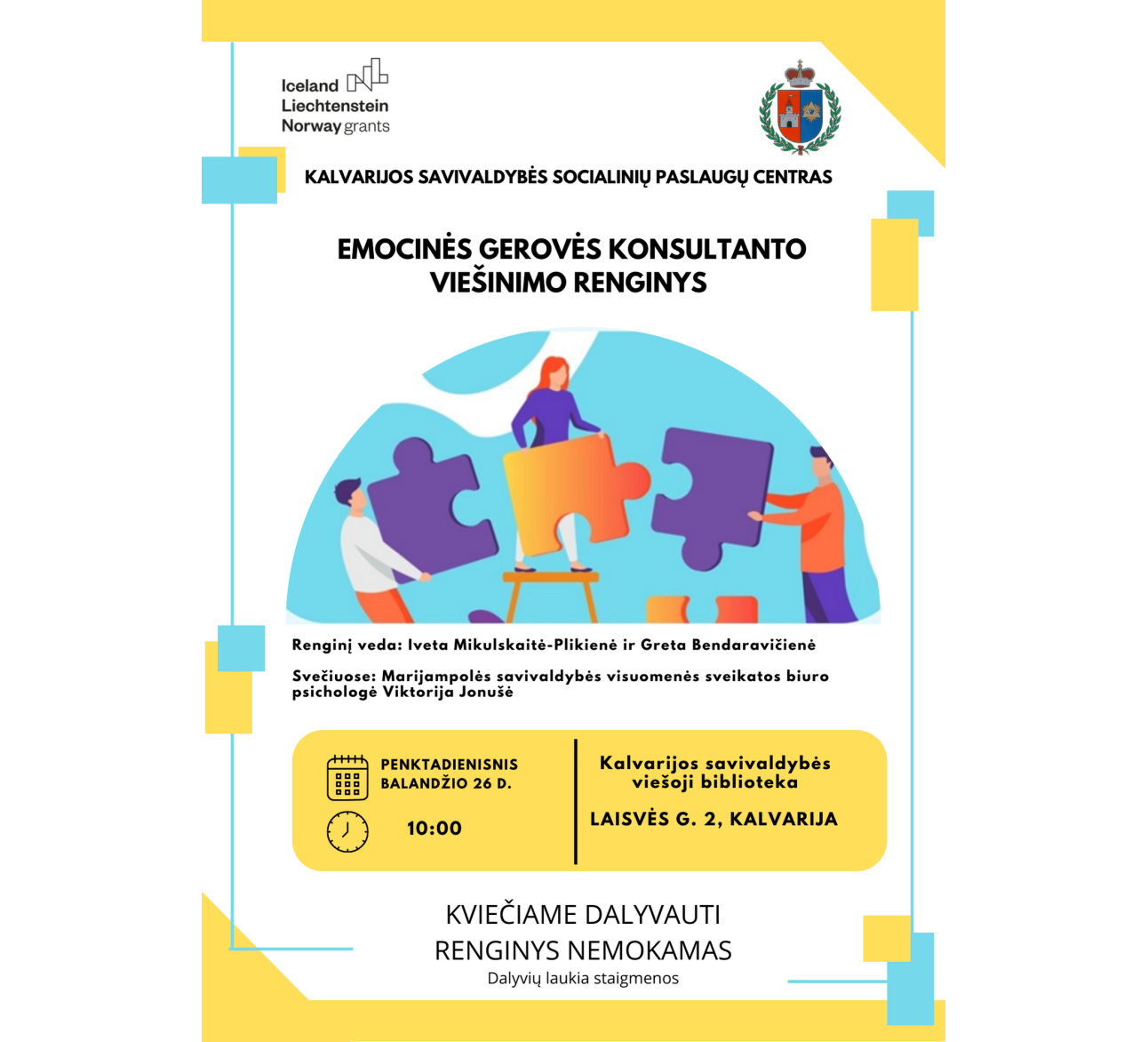 Emocinės gerovės konsultanto viešinimo renginys