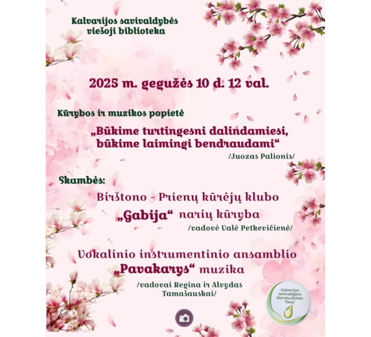 Kūrybos ir muzikos popietė