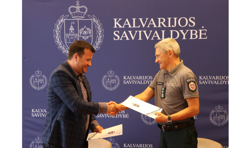 Pasirašyta bendradarbiavimo sutartis tarp Kalvarijos savivaldybės ir Marijampolės apskrities VPK