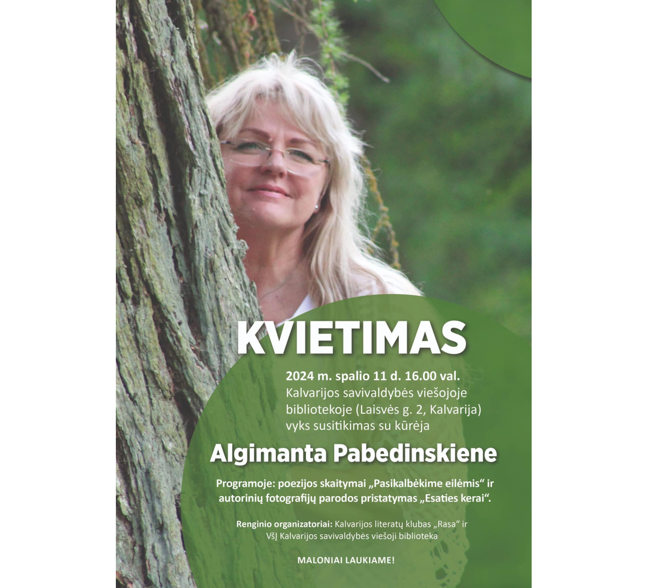 Susitikimas su kūrėja Algimanta Pabedinskiene