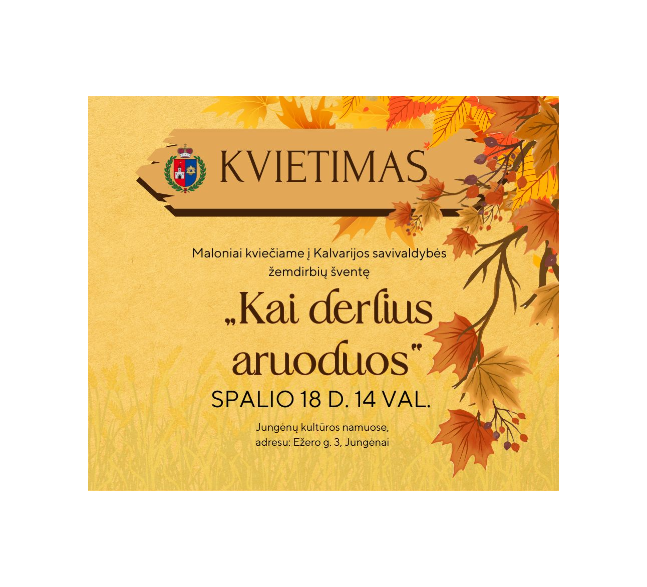 Tradicinė žemdirbių šventė „Kai derlius aruoduos“ Jungėnuose