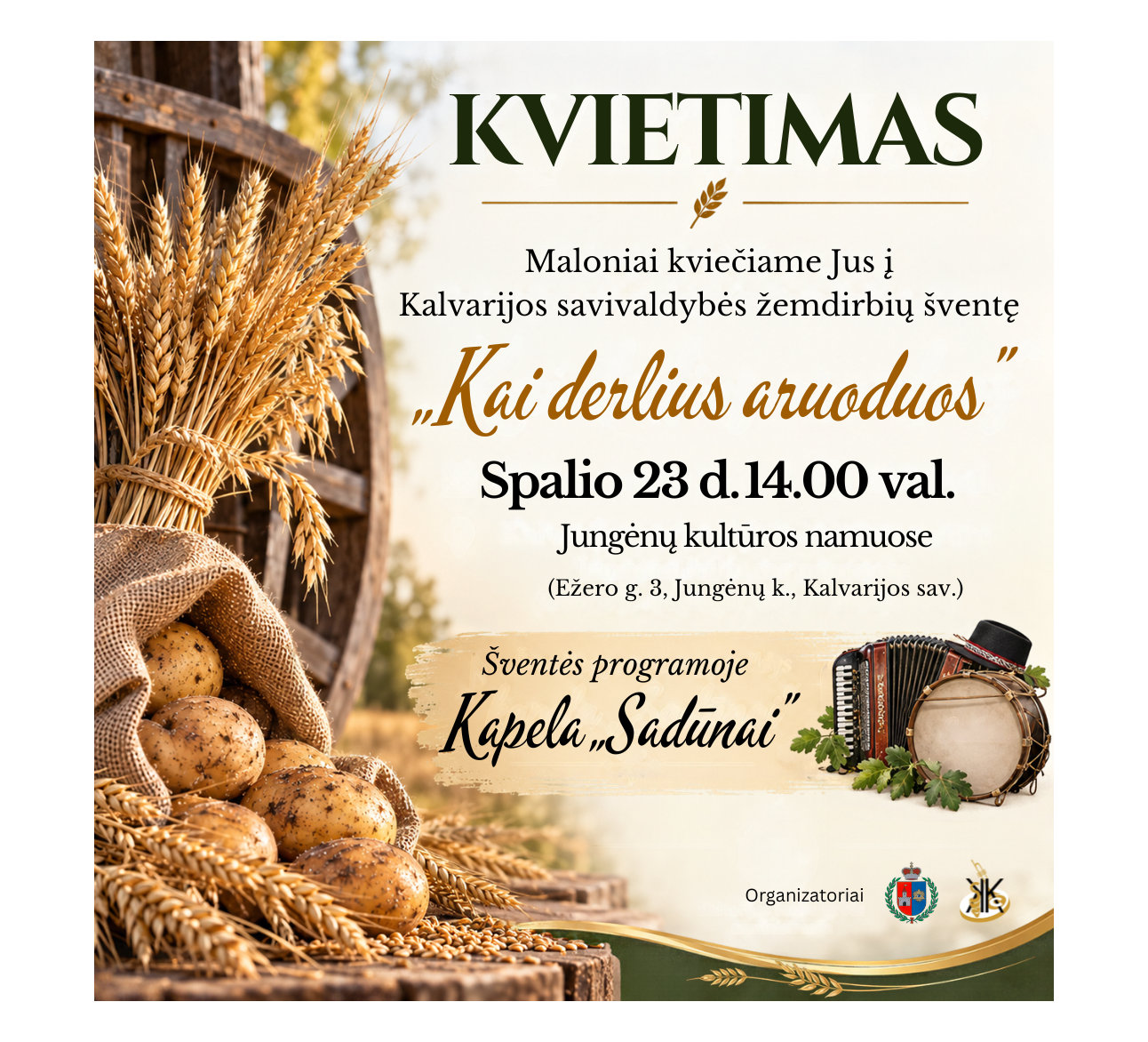 Kalvarijos savivaldybės žemdirbių šventė „Kai derlius aruoduos“