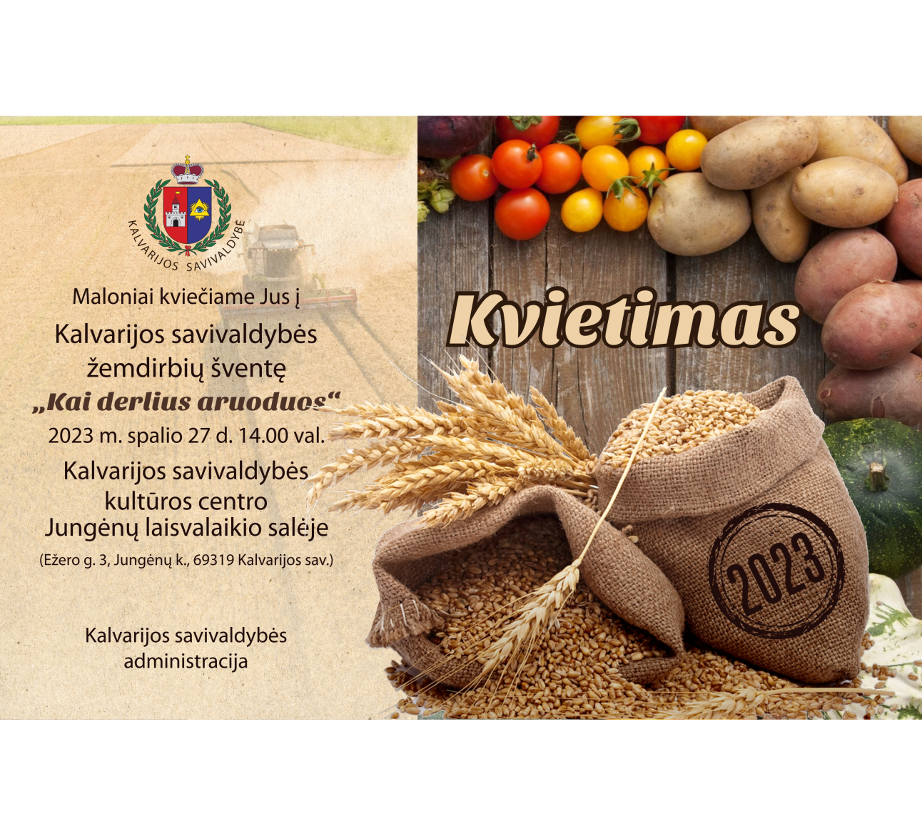 Kalvarijos savivaldybės žemdirbių šventė "Kai derlius aruoduose"