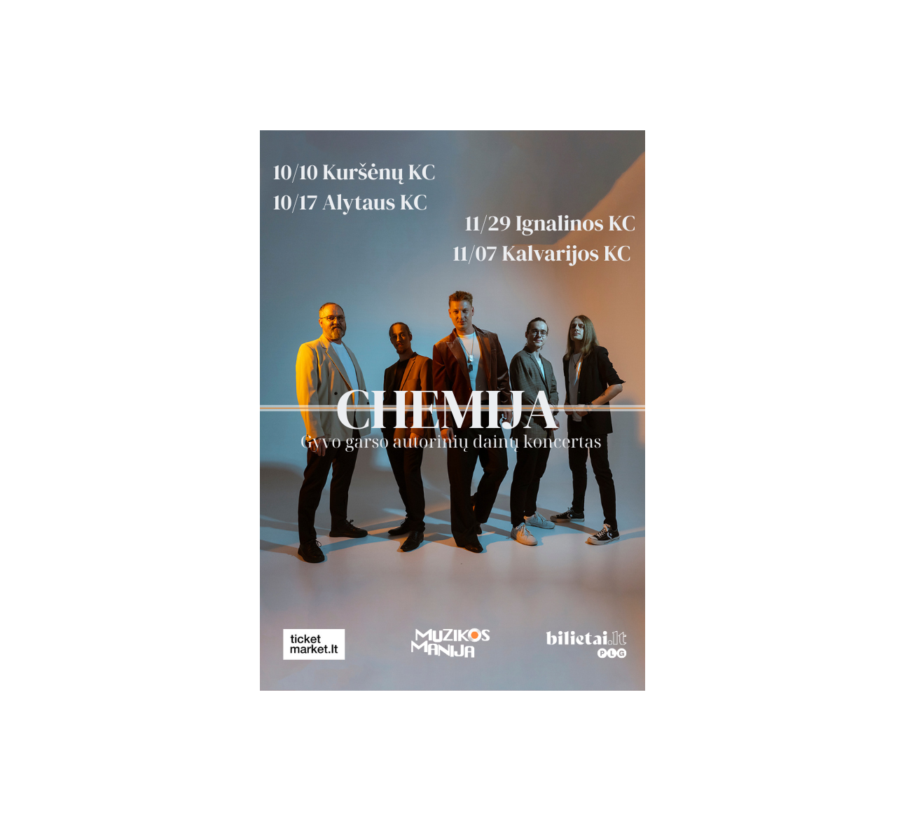 Gyvo garso autorinių dainų grupės „Chemija“ koncertas