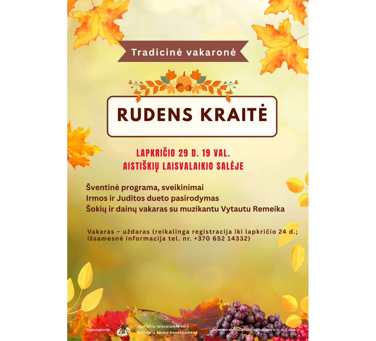 Tradicinė vakaronė Aistiškiuose „Rudens kraitė“