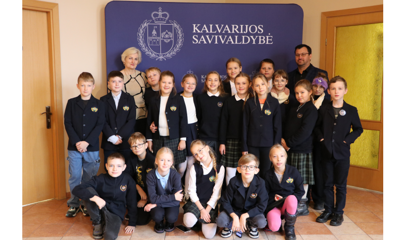 Mokinių vizitas Kalvarijos savivaldybės administracijoje