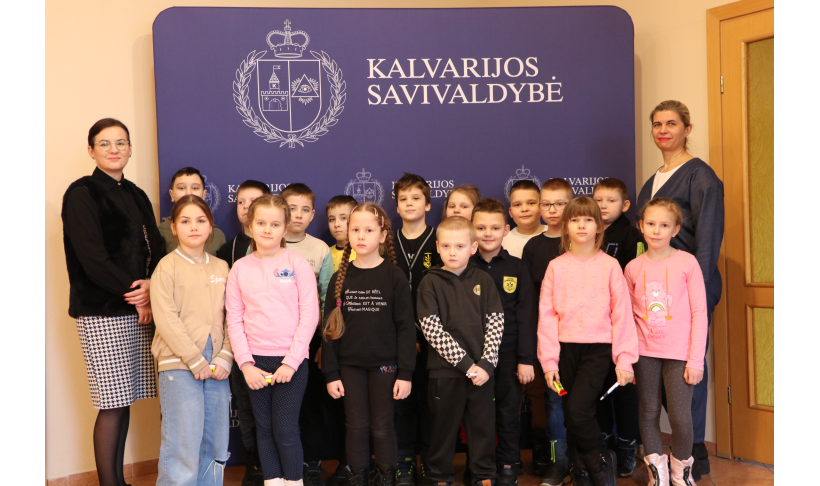 Kalvarijos savivaldybės administracijoje lankėsi mokiniai