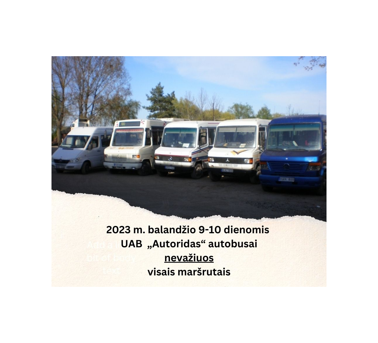 Informacija apie UAB "Autoridas" maršrutinių autobusų eismą