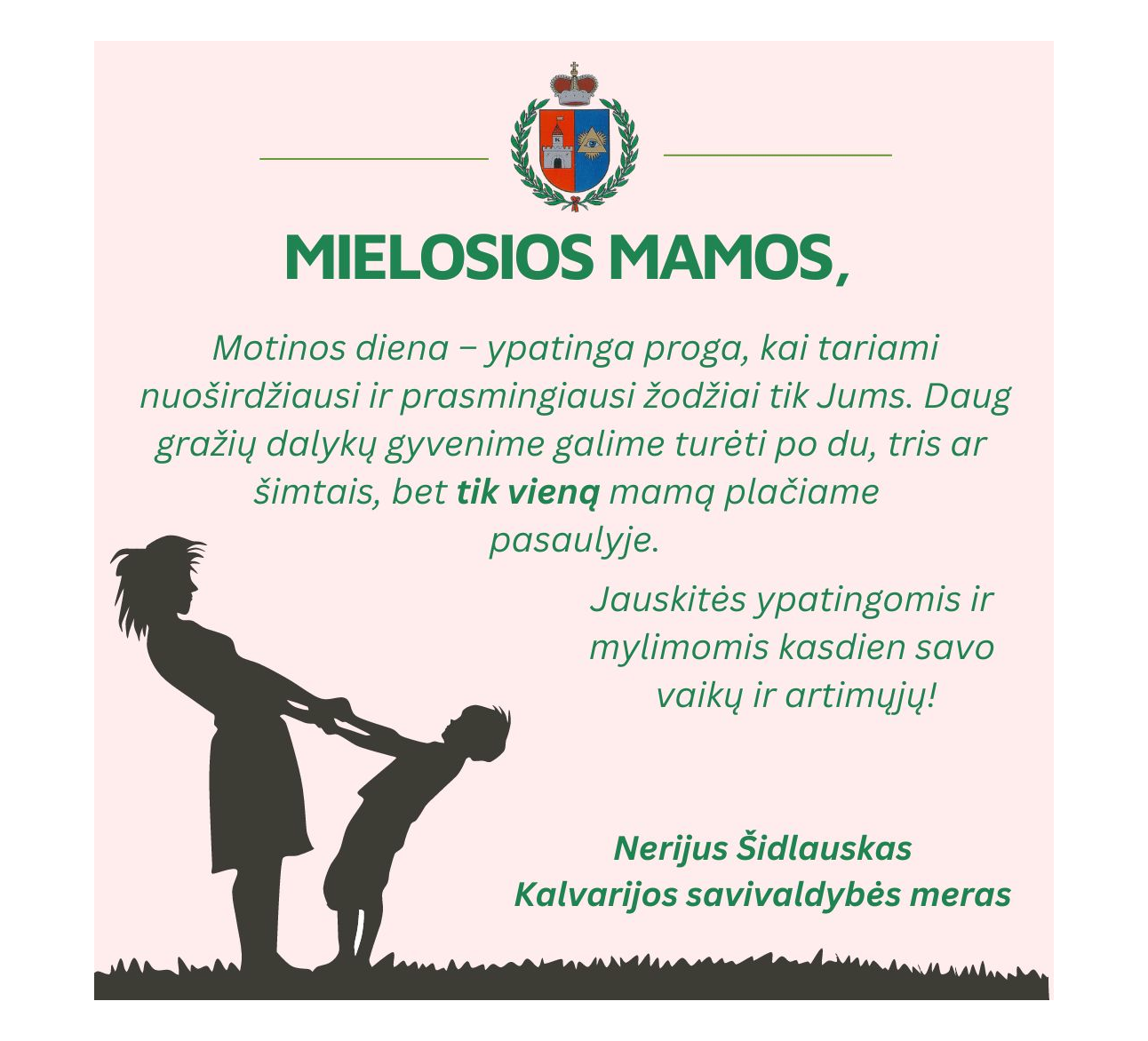 Mero sveikinimas Motinos dienos proga