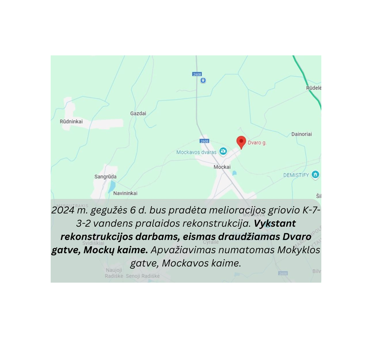 Eismo apribojimai Kalvarijos savivaldybėje