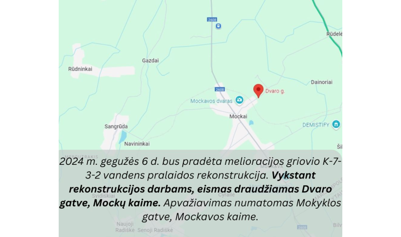 Eismo apribojimai Kalvarijos savivaldybėje
