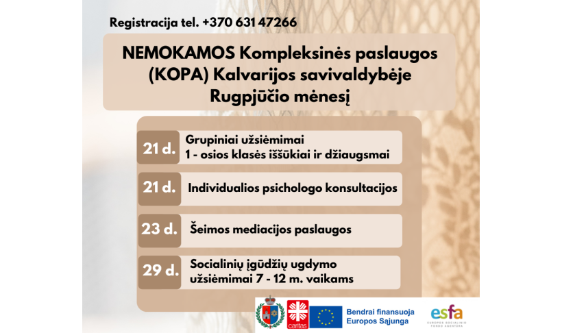 Kompleksinės paslaugos (KOPA) Kalvarijos savivaldybėje