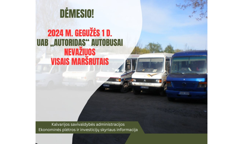 INFORMACIJA APIE UAB „AUTORIDAS“ MARŠRUTINIŲ AUTOBUSŲ EISMĄ
