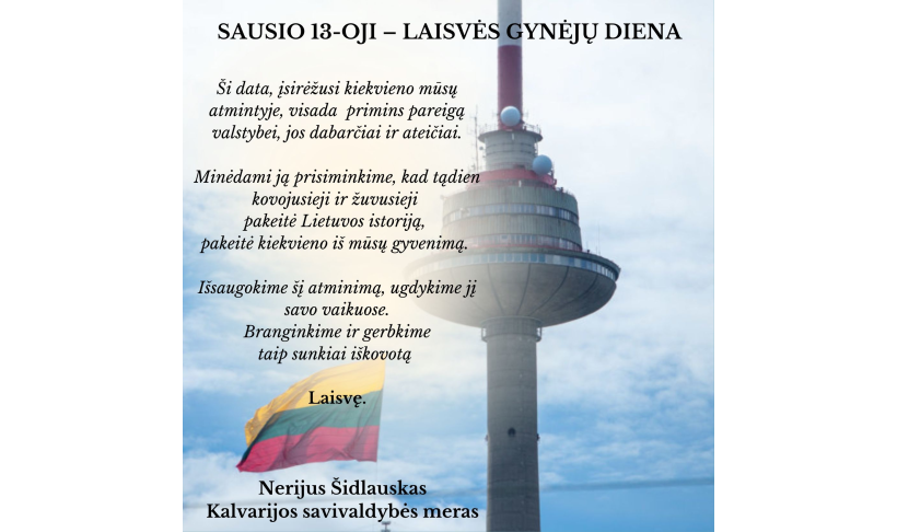 Mero linkėjimas Sausio 13-osios proga