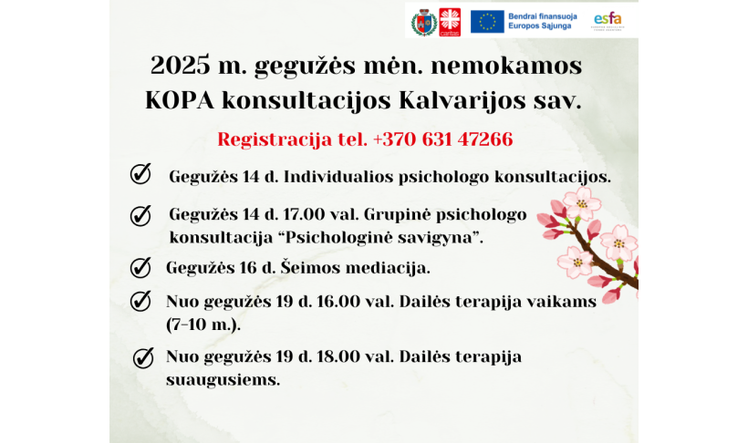 KOPA paslaugos gegužės mėn.