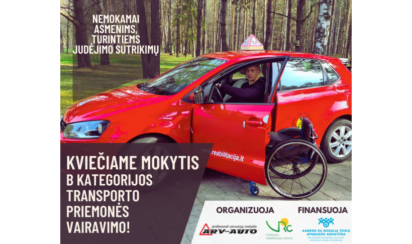 Vairavimo mokymai asmenims, turintiems judėjimo sutrikimų