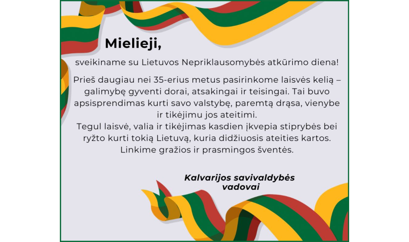 Sveikiname Kovo 11-osios dienos proga