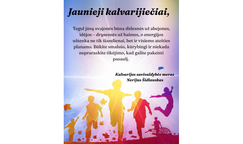 Mero sveikinimas Tarptautinės jaunimo dienos proga