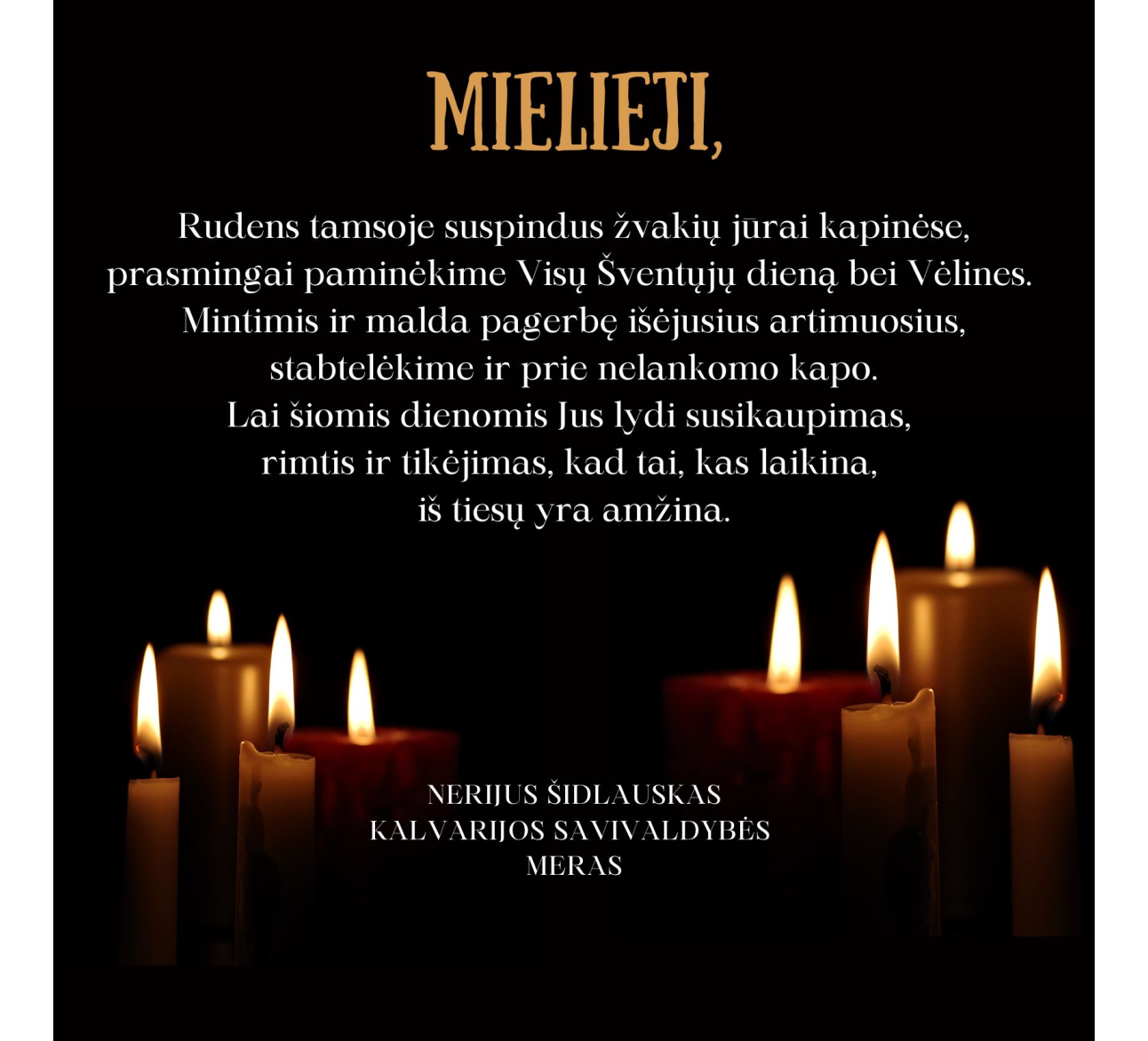 Lapkričio 1-oji - Visų šventųjų diena