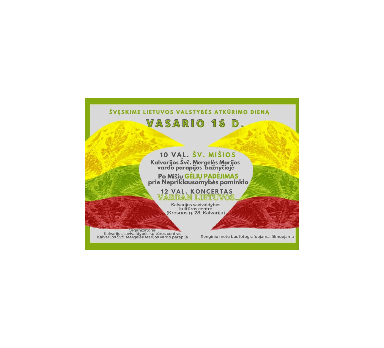 Vasario 16-osios minėjimas Kalvarijoje