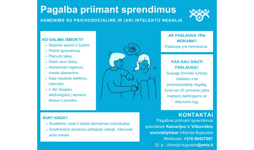 Pagalba priimant sprendimus asmenims su psichologine ir (ar) intelekto negalia