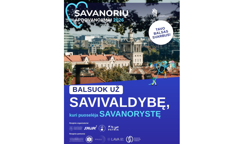 Kviečiame balsuoti už Kalvarijos savivaldybę konkurse „Savanorių apdovanojimai 2026“