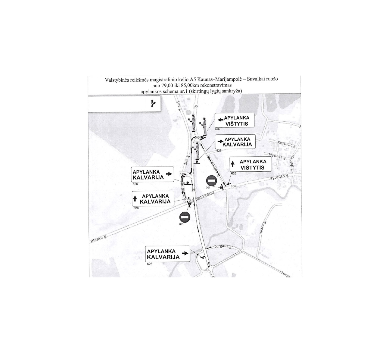 Informacija gyventojams: dėl kelio A5 rekonstravimo (ties Kalvarija) atsiras apylanka