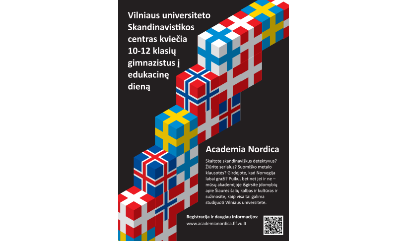 Vilniaus universiteto Skandinavistikos centras kviečia 10-12 klasių gimnazistus į edukacinę dieną