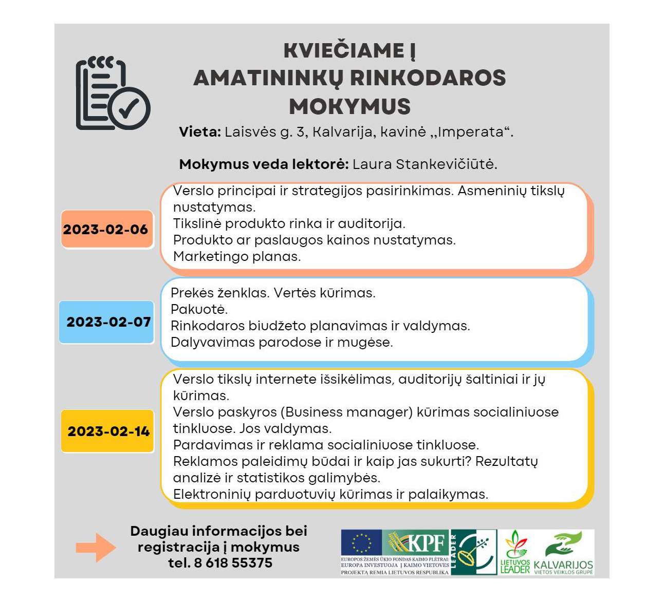 Kvietimas į amatininkų rinkodaros mokymus
