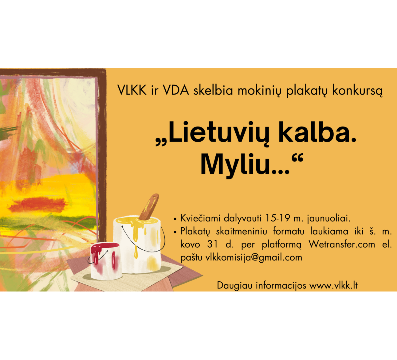 Jaunuoliai kviečiami plakatuose išreikšti savo jausmus lietuvių kalbai