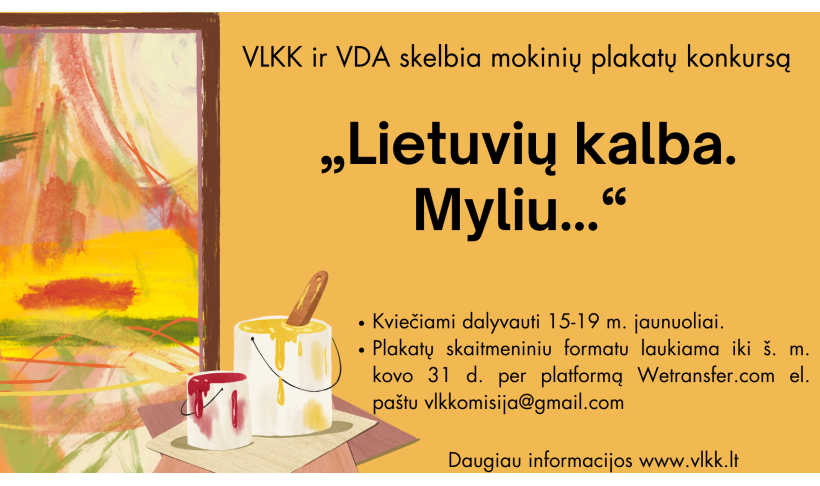 Jaunuoliai kviečiami plakatuose išreikšti savo jausmus lietuvių kalbai