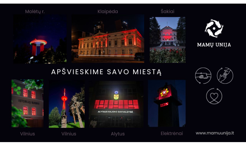 Rugsėjo 3-iosios naktį Lietuvos objektai  nušvis raudonai – vaikų vilties ir palaikymo ženklu