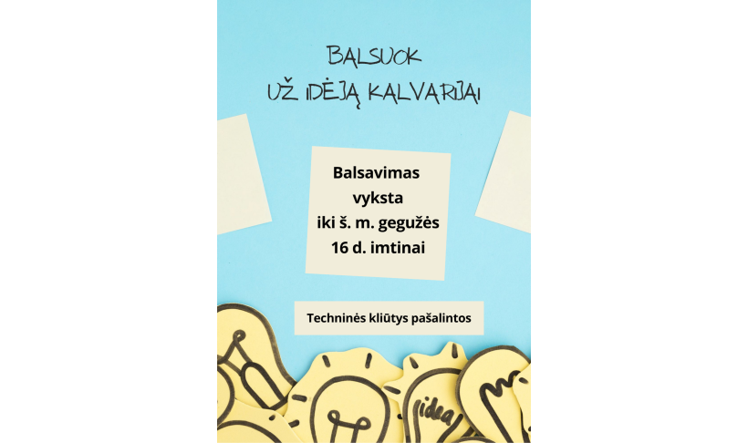 Kviečiame balsuoti už labiausiai patinkančią dalyvaujamojo biudžeto 2026 projekto idėją!
