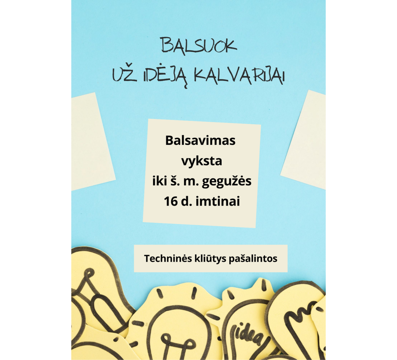 Kviečiame balsuoti už labiausiai patinkančią dalyvaujamojo biudžeto 2026 projekto idėją!