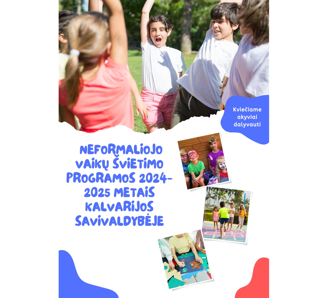 Neformaliojo vaikų švietimo programos 2024-2025 mokslo metais Kalvarijos savivaldybėje