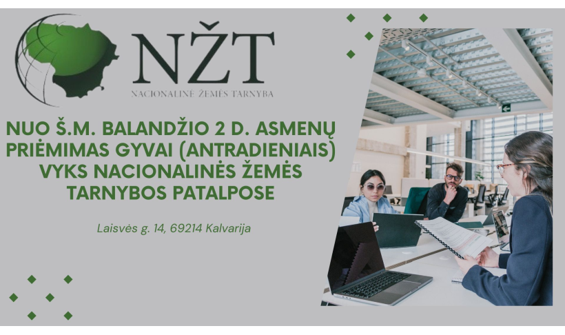 Asmenų aptarnavimas Nacionalinės žemės tarnybos prie Aplinkos ministerijos padaliniuose
