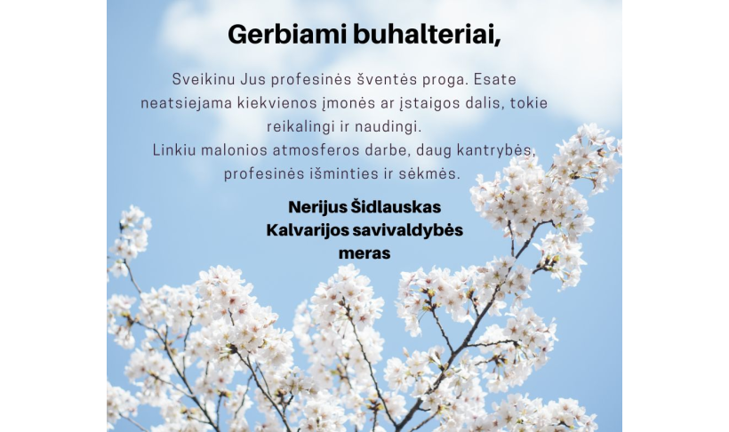 Mero sveikinimas buhalteriams