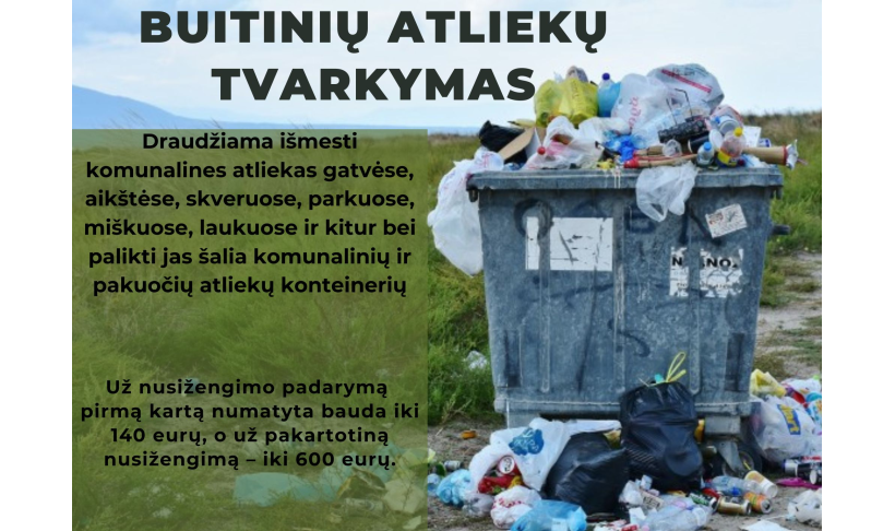 Atmintinė gyventojams dėl buitinių atliekų tvarkymo