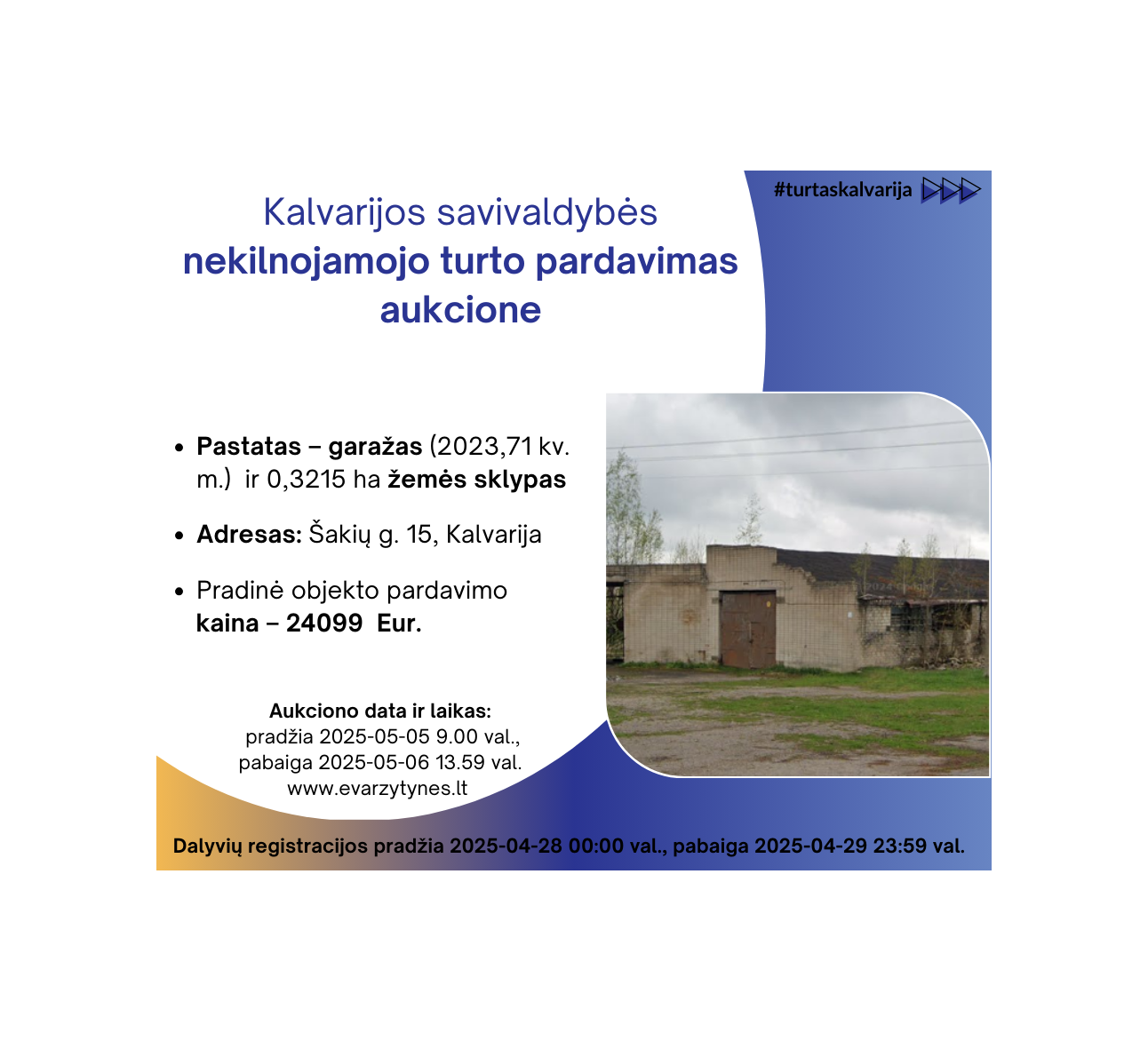 Informacija dėl Kalvarijos savivaldybės nekilnojamojo turto pardavimo