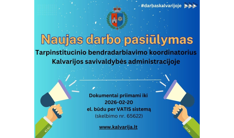 Tarpinstitucinio bendradarbiavimo koordinatoriaus  konkursas