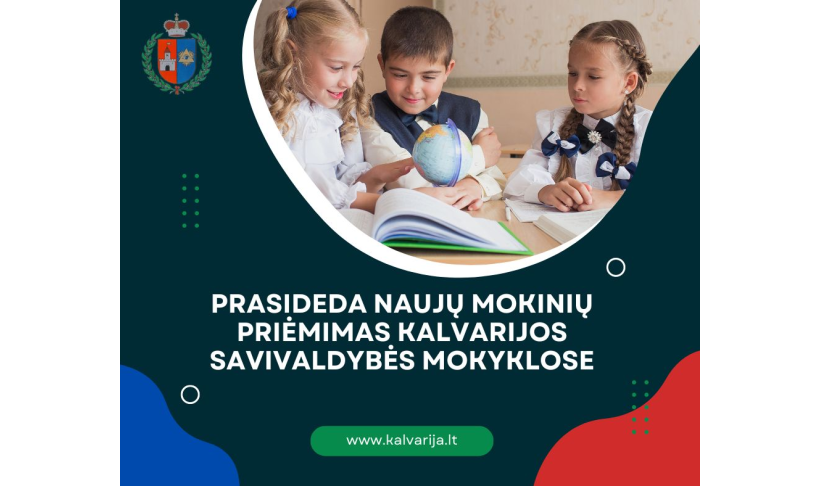 Prasideda naujų mokinių priėmimas Kalvarijos savivaldybės mokyklose