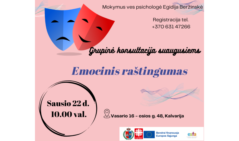 Informacija apie „Emocinio raštingumo“ mokymus