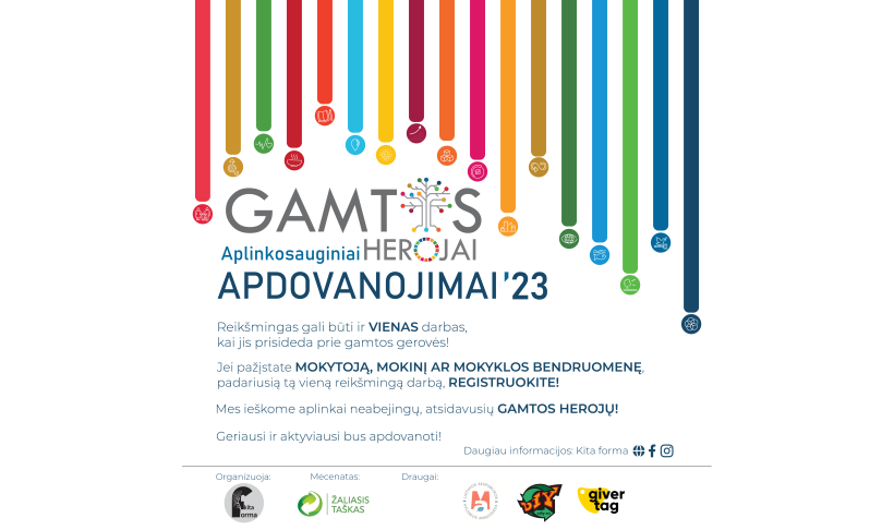 Aplinkosauginiai apdovanojimai ugdymo įstaigoms - Gamtos herojai '23